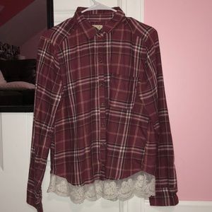 long sleeve flannel with lace from Hollister